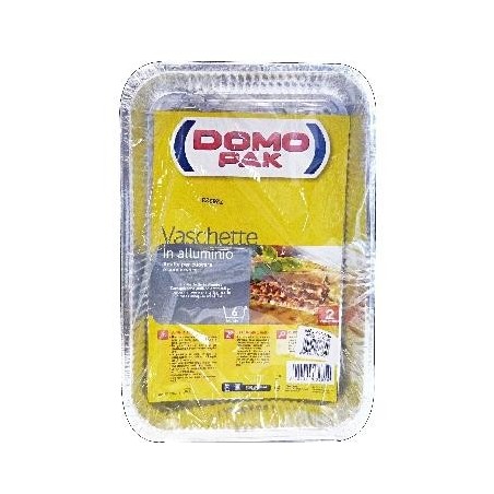 domopak container aluminum 6 portion no cover